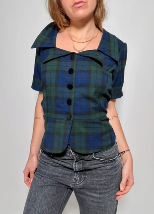 Chemise vintage manches bouffantes courtes à carreaux, marque: Vintage Dressing, état: Très bon état, taille: M / 38 / 10, 27,00 €, 29,05 € Protection acheteurs (Pro) incluse