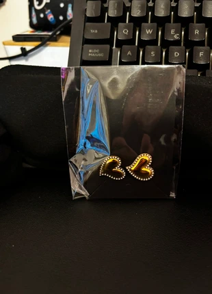 orecchini cuore oro con brillantini argento, marca: CHI, estado: Nuevo sin etiquetas, 1,00 €, 1,75 € Protección al comprador incluida