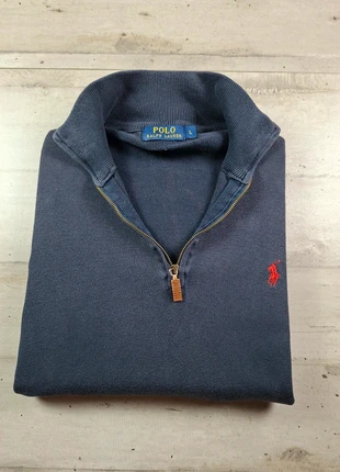 Pull Ralph Lauren 1/4 zip half zip marine 100% coton - Taille L, marke: Ralph Lauren, zustand: Sehr gut, größe: L, 50,00 €, 53,20 € inklusive Vinted-Käuferschutz