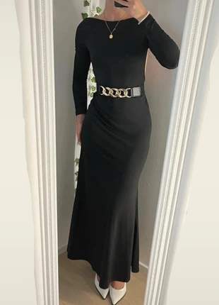 Robe Longue Vintage Dressing S Noire Dos Nu Manches Longues Y2K, marque: Vintage Dressing, état: Très bon état, taille: S / 36 / 8, 15,00 €, 16,45 € Protection acheteurs incluse