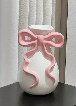 Vase déco blanc nœud rose, design girly, décoration intérieure, brand: vase, condizioni: Ottime, €25.00, €26.95 include la Protezione acquisti