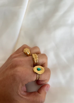 Emerald style ring adjustable stainless steel, estado: Novo sem etiquetas, tamanho: Ajustável, €7.00, €8.05 inclui Proteção do Comprador Pro