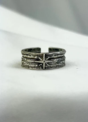 Bague Argent Vieilli Étoile Punk Gothique Anneau Ouvert Unisexe, marque: CHROME, état: Très bon état, taille: Ajustable, 7,80 €, 8,89 € Protection acheteurs (Pro) incluse