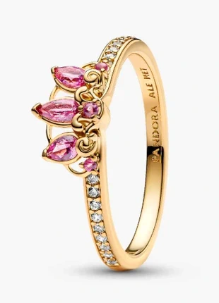 Bague en or Pandora Diadème Princesse Disney Raiponce 14 carats pierre rose couronne, brand: Pandora, condizioni: Ottime, taglia: 16,5 mm Ø / 12, €30.00, €32.20 include la Protezione acquisti Pro