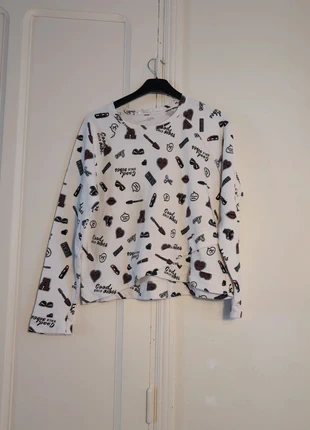 Sweat Jennyfer blanc à motifs fun femme taille M, marke: Jennyfer, zustand: Sehr gut, größe: M / 38 / 10, 8,00 €, 9,10 € inklusive Vinted-Käuferschutz