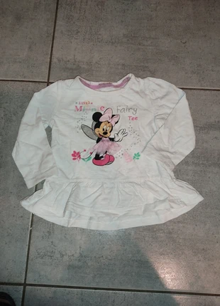 Tee-shirt manches longues minnie à volants, et empiècement tulle 12/18 mois, marca: Disney, estado: Muito bom, tamanho: 12-18 meses / 80 cm, €2.00, €2.80 inclui Proteção do Comprador