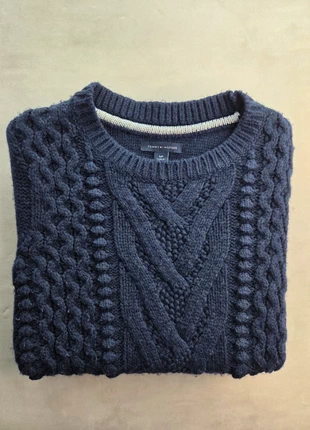 tommy hilfiger pull torsadé col rond marine coupe droite cable knit preppy femme, brand: Tommy Hilfiger, condizioni: Ottime, taglia: S / IT 40 / EU 36, €28.00, €30.10 include la Protezione acquisti