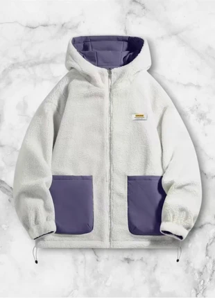 Veste polaire réversible blanche et violette à capuche taille M style streetwear vintage, marque: y2k, état: Très bon état, taille: M, 75,00 €, 79,45 € Protection acheteurs (Pro) incluse