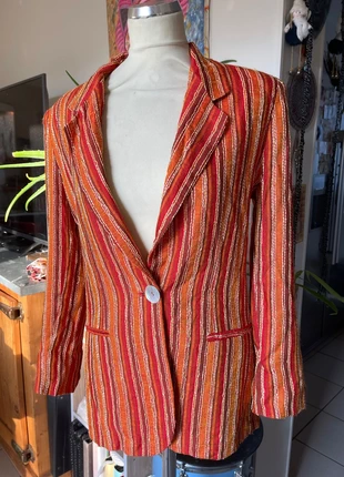 Veste créateur Motys Paris – Taille 40 – Rayures rouge & or, brand: MOTYS, condizioni: Nuovo senza cartellino, taglia: L / IT 44 / EU 40, €15.00, €16.45 include la Protezione acquisti