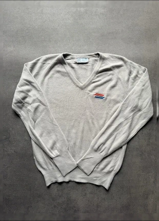 Pull col V hiver léger doux knit papy vintage gris logo Penske | M TBE, marque: Vintage Dressing, état: Très bon état, taille: M, 6,00 €, 7,00 € Protection acheteurs (Pro) incluse