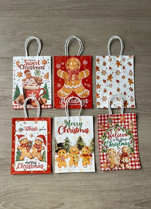 Set van 6 luxe stevige papieren cadeautasjes voor Kerst, état: Neuf avec étiquette, 4,95 €, 5,90 € Protection acheteurs incluse