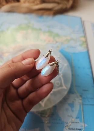 Boucles d'oreilles en pierre de lune, brand: Fabrication Artisanale, condition: New without tags, €10.00, €11.20 includes Buyer Protection