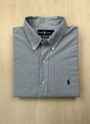 Chemise Ralph Lauren bleue à carreaux Classic Fit logo bleu brodé XL homme, marque: Ralph Lauren, état: Bon état, taille: XL, 30,00 €, 32,20 € Protection acheteurs (Pro) incluse
