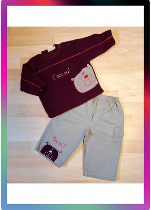 Ensemble 12M (74cm) pull polaire + pantalon cargo, marca: In Extenso, estado: Muito bom, tamanho: 9-12 meses / 74 cm, €7.00, €8.05 inclui Proteção do Comprador