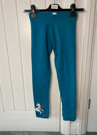 Girls’ Teal Fleece-Lined Leggings – Unicorn Print – Age 7–8 Years, brand: Little Kids, condition: Very good, size: 8 years / 128 cm, £4.00, £4.62 includes Buyer Protection Pro