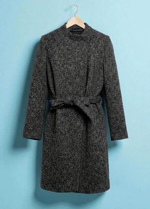 Stockh LM – Premium & Elegant Black & White Wool Coat with Front Belt – M 💎, marque: STOCKHOLM, état: Très bon état, taille: M / 38 / 10, 39,90 €, 42,60 € Protection acheteurs incluse