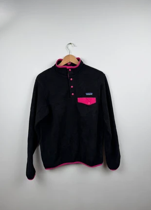 Veste polaire quart de zip 1/4 zip boutonnée Patagonia noire et rose - taille M - femme - CI23, brand: Patagonia, condition: Very good, size: M / 38 / 10, €60.00, €63.70 includes Buyer Protection Pro