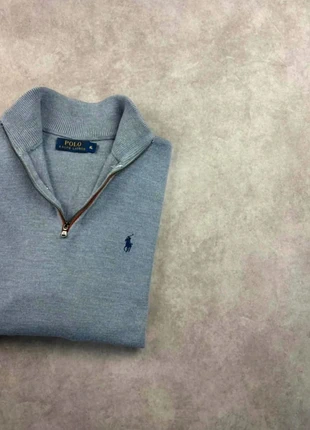 Pull 1/4 zip Ralph Lauren gris logo brodé marine - taille L, marke: Ralph Lauren, zustand: Gut, größe: L, 34,90 €, 37,35 € beinhaltet Vinted-Käuferschutz Pro