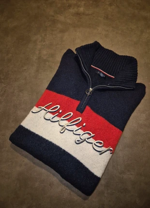 Pull 1/4 de zip Tommy Hilfiger Bleu marine Taille S en Laine, marque: Tommy Hilfiger, état: Très bon état, taille: S, 25,00 €, 26,95 € Protection acheteurs incluse