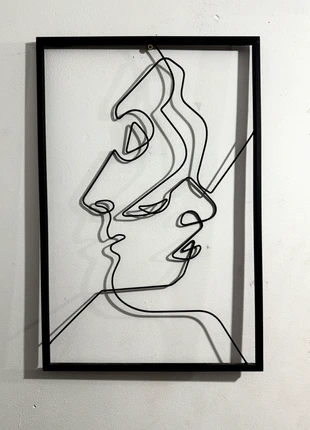 Abstracte draadkunst wanddecoratie gezichten, estado: Muito bom, €10.00, €11.20 inclui Proteção do Comprador