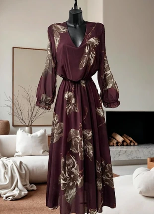 Robe longue hiver bordeaux imprimée, brand: Boutique Italiana, condition: Very good, size: L / 40 / 12, €39.00, €41.65 includes Buyer Protection Pro