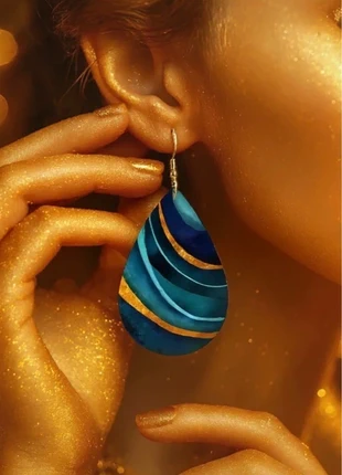 🌷Boucles d’oreilles plates 2D en acrylique marbré 5,5cm, marca: Boucles d'oreilles, estado: Nuevo sin etiquetas, 3,99 €, 4,89 € Protección al comprador incluida