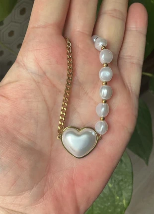 🌸 Stainless steel parel hart necklace 🌸, staat: Heel goed, € 4,00, € 4,90 inclusief Kopersbescherming Pro