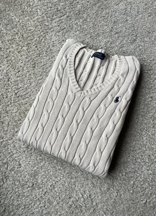 Pull Ralph Lauren Torsadé Col V Blanc Cassé, marque: Ralph Lauren, état: Très bon état, taille: S / 36 / 8, 59,00 €, 62,65 € Protection acheteurs (Pro) incluse