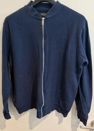 Navy Zip-Up Jacket, brand: BoohooMAN, condition: Very good, size: L, £4.00, £4.90 includes Buyer Protection