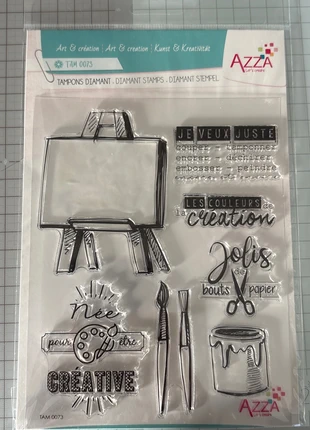 Tampon transparent « Art & création » Azza, marque: Azza, état: Très bon état, 5,00 €, 5,95 € Protection acheteurs incluse