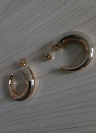 boucles d’oreilles créoles en acier inoxydable doré., état: Neuf sans étiquette, 9,90 €, 11,10 € Protection acheteurs incluse