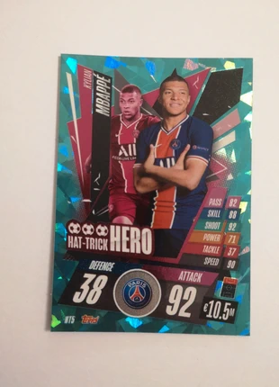 Topps match attax 2020/21 Kylian Mbappe hat-trick hero foil ht5 Paris Saint Germain, merk: Match Attax 2020/21, staat: Nieuw zonder prijskaartje, € 3,00, € 3,85 inclusief Kopersbescherming