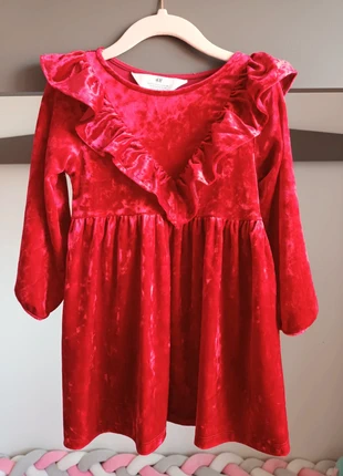 Robe velour rouge, marque: H&M, état: Très bon état, taille: 24-36 mois / 92 cm, 1,50 €, 2,28 € Protection acheteurs incluse