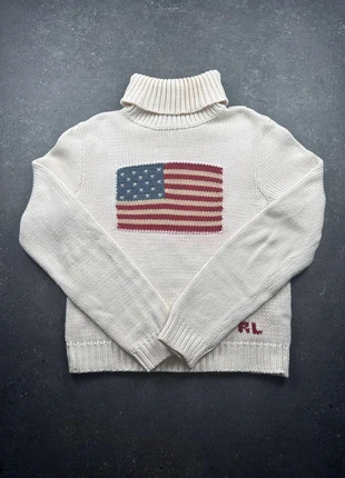 Pull col roulé Ralph Lauren "Drapeau Américain" Crème taille M Femme, marke: Ralph Lauren, zustand: Sehr gut, größe: M / 38 / 10, 79,00 €, 83,65 € inklusive Vinted-Käuferschutz