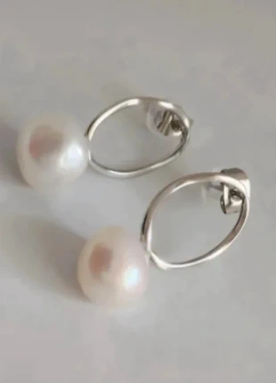 Brincos Oval Prateado em Aço Inoxidável, état: Neuf sans étiquette, 6,20 €, 7,21 € Protection acheteurs incluse