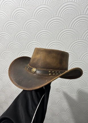 2XL Leather Cowboy Hat Handcrafted with Care for Horse Riders or Farmers, condition: New without tags, size: XXL, £15.00, £16.45 includes Buyer Protection