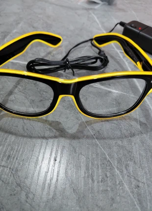 Neon LED EL Wire Clear Light Up Glasses with three Modes of Light, brand: NO LABEL, condition: New with tags, £6.99, £8.04 includes Buyer Protection