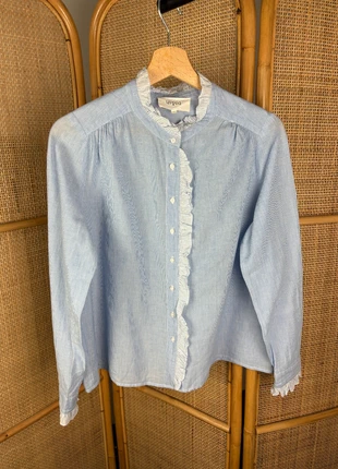 Chemisier Manches Longues Bleu Clair Rita Ba&sh Col Montant Taille 1 - S, marque: Ba&sh, état: Très bon état, taille: S / 36 / 8, 60,00 €, 63,70 € Protection acheteurs (Pro) incluse