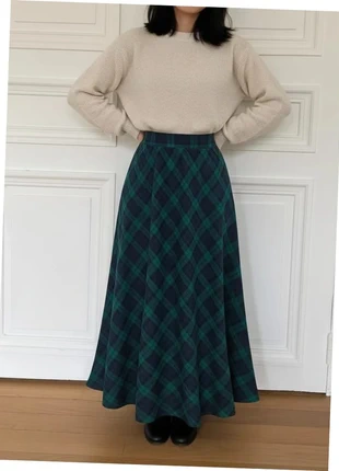 Jupe longue verte ecossaise 146 classe elegante minimaliste boheme cottage core, marque: Soleil nomade, état: Très bon état, taille: S / 36 / 8, 38,90 €, 41,55 € Protection acheteurs (Pro) incluse