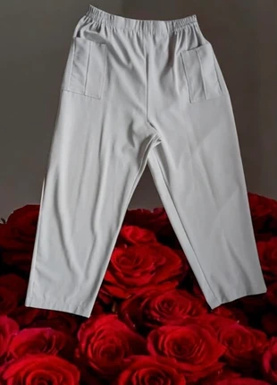 🌹 Pantalon Gris Clair Fluide Taille Élastiquée - Coupe 7/8ème🌹, état: Neuf sans étiquette, taille: XL / 42 / 14, 11,00 €, 12,25 € Protection acheteurs incluse
