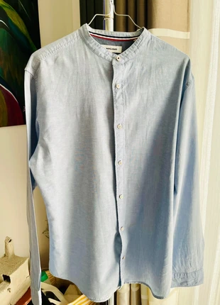 👔 Chemise homme  col Mao - Jack & Jones bleu clair Taille M, brand: Jack & Jones, condition: Very good, size: M, €15.00, €16.45 includes Buyer Protection