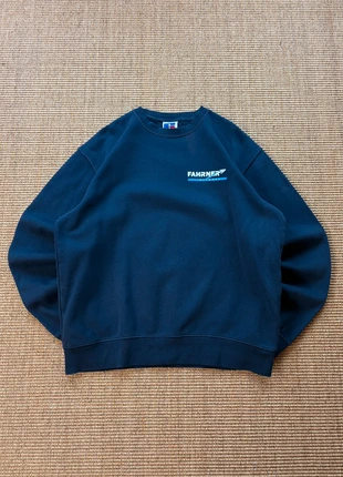 Russell Athletic crewneck bleu navy Fahrner Network print USA 2000s L mixte #0352, marke: Russell Athletic, zustand: Gut, größe: L, 25,00 €, 26,95 € beinhaltet Vinted-Käuferschutz Pro