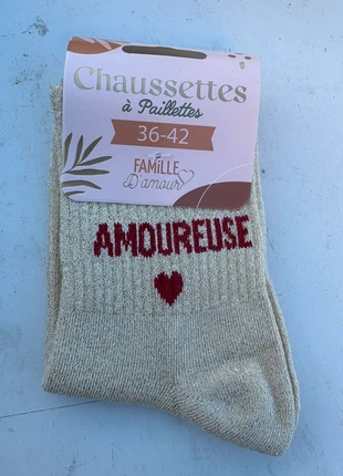 Chaussette à paillettes 36/42, état: Neuf avec étiquette, taille: M | 39–42, 4,00 €, 4,90 € Protection acheteurs incluse