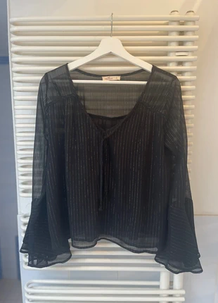 Hollister feest blouse zwart met zilver / S (ook M dragers)kerst / party, marque: Hollister, état: Très bon état, taille: Autre, 10,50 €, 11,73 € Protection acheteurs incluse