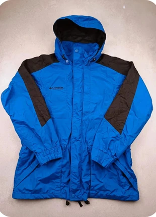 Parka Veste Imperméable Coupe-vent à capuche vintage Columbia logo brodé noir/bleu taille L, brand: Columbia, condition: Very good, size: L, €35.10, €37.56 includes Buyer Protection Pro