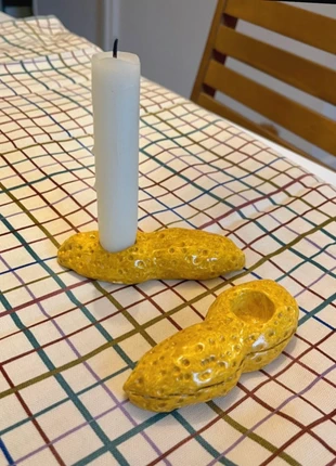 2 Bougeoirs Cacahouètes Peanuts trompe-l’œil, marke: Fait Main, zustand: Neu, 12,00 €, 13,30 € inklusive Vinted-Käuferschutz