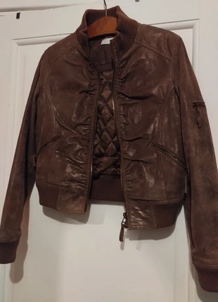 Veste en cuir marron stylée, brand: Bata and more, condition: Very good, size: S / 36 / 8, €17.50, €19.08 includes Buyer Protection