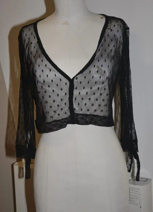 🖤 Top transparent à pois – Audace & élégance (T42), zustand: Sehr gut, größe: XL / 42 / 14, 13,00 €, 14,35 € beinhaltet Vinted-Käuferschutz Pro