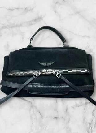 Sac à main Zadig & Voltaire Rock Suede & Cuir noir – Modèle multi-poches, brand: Zadig & Voltaire, condizioni: Buone, €202.00, €212.80 include la Protezione acquisti