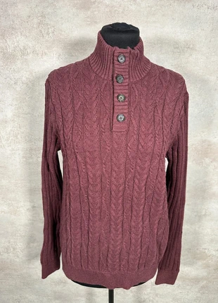 Pull Maille Torsadée Cable Knit Vintage Jos A Bank mauve texturé en relief taille S, brand: Vintage Dressing, condizioni: Ottime, taglia: S, €15.00, €16.45 include la Protezione acquisti Pro